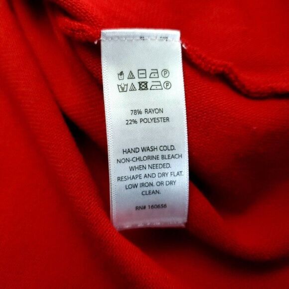 Adrienne Vittadini Red Sweater Medium Rayon Polyester Long Sleeve Round Neck - Picture 7 of 7